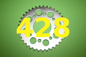 Kettenteilung 428 = 1/2 Zoll x 5/16 Zoll Kettenteilung 428 = 1/2 Zoll x 5/16 Zoll