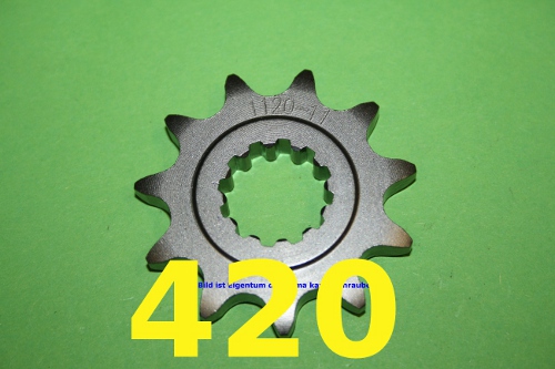 Kettenteilung 420 = 1/2 Zoll x 1/4 Zoll Kettenteilung 420 = 1/2 Zoll x 1/4 Zoll