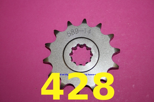 Kettenteilung 428 = 1/2 Zoll x 5/16 Zoll Kettenteilung 428 = 1/2 Zoll x 5/16 Zoll