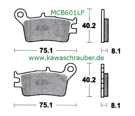 Bremsbeläge hinten Honda CRM250 R Bj. 1989-1990