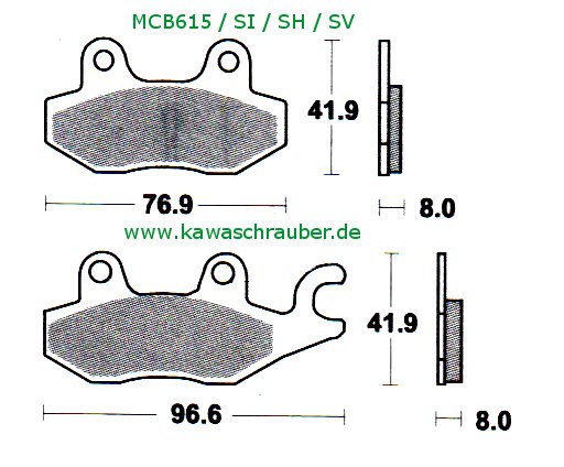 Bremsbeläge vorne rechts Hyosung MS350 3i