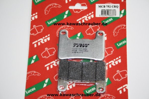 CRQ Carbon Rennsport Bremsbeläge vorne Kawasaki ZX10R ZX-10R Ninja Typ ZXT00E Bj. 2008-2010