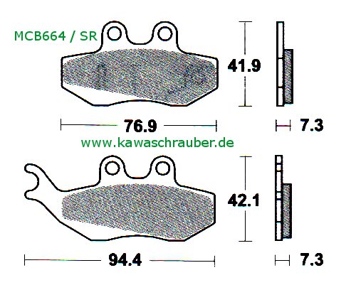 Bremsbeläge vorne Piaggio LTX180 Hexagon