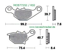 Rennsport Bremsbeläge hinten Suzuki RM85 ab Bj. 2005