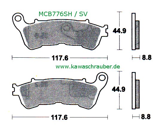 Bremsbeläge vorne Suzuki UX 150 Sixteen