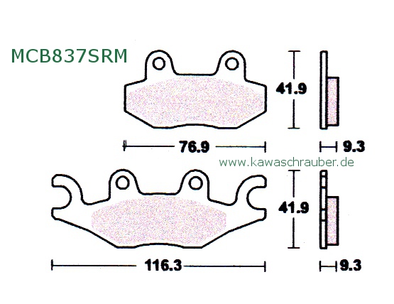 Bremsbeläge vorne TGB 125 X-Large