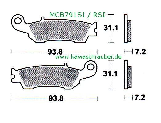 Bremsbeläge vorne Yamaha YZ125 Bj. ab 2008