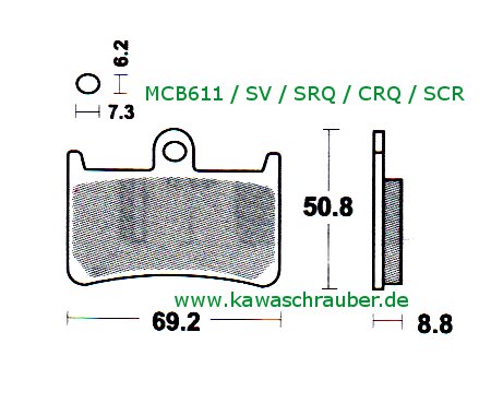 Bremsbeläge vorne Yamaha XP500 T-Max TMax Typ 4BF ab Bj. 2008 auch mit ABS