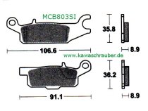 Bremsbeläge hinten links Yamaha YFM700 Grizzly