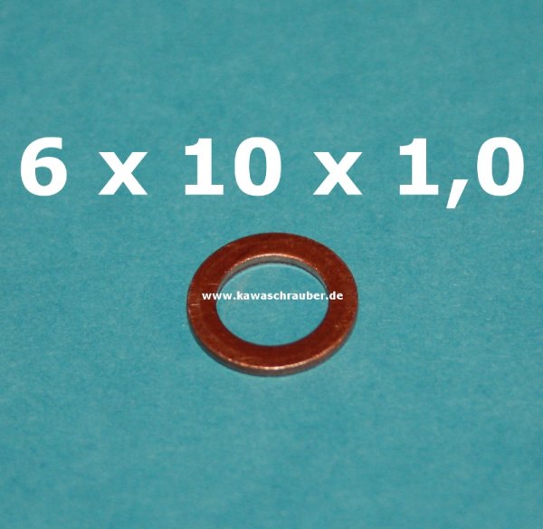 Dichtring Dichtung Kupfer massiv Dresselhaus DIN7603A 6x10x1,0