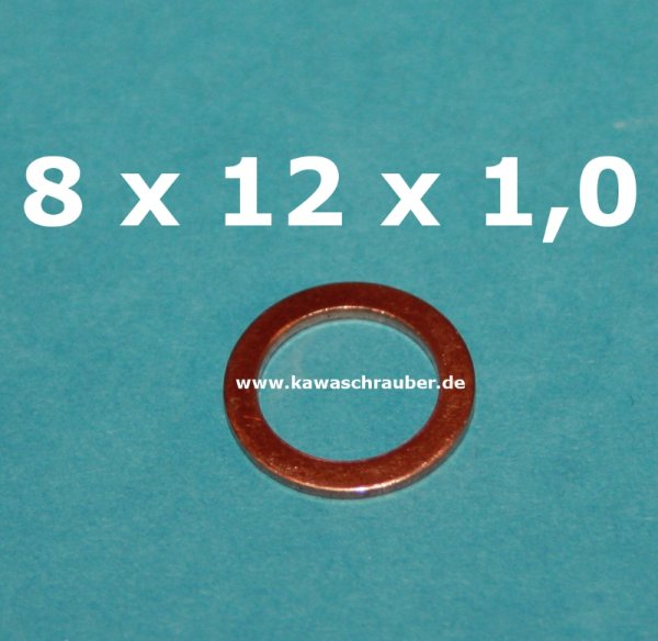 Dichtring Dichtung Kupfer massiv Dresselhaus DIN7603A 8x12x1,0