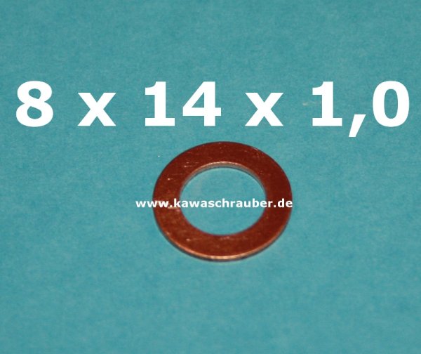 Dichtring Dichtung Kupfer massiv Dresselhaus DIN7603A 8x14x1,0