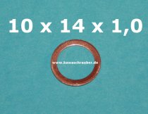 Dichtring Dichtung Kupfer massiv Dresselhaus DIN7603A 10x14x1,0