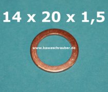 Dichtring Dichtung Kupfer massiv Dresselhaus DIN7603A 14x20x1,5
