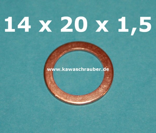 Dichtring Dichtung Kupfer massiv Dresselhaus DIN7603A 14x20x1,5