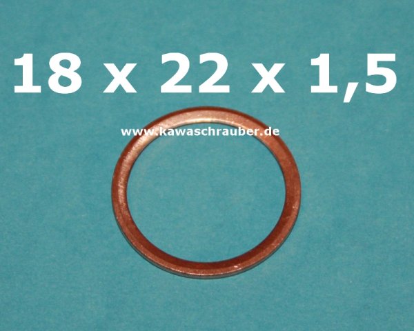 Dichtring Dichtung Kupfer massiv Dresselhaus DIN7603A 18x22x1,5