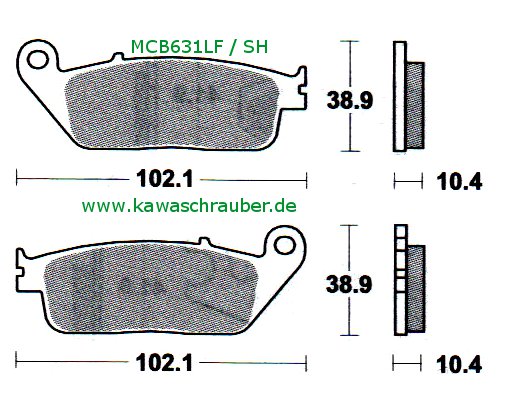 Bremsbeläge vorne Yamaha XC300 Versity ab Bj. 2006