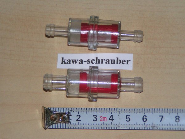 Benzinfilter klein transparent Plastik 6mm
