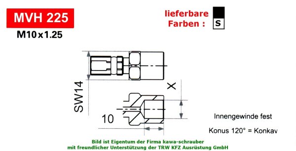 Varioflex Fitting MVH225 lose Farbe schwarz incl. Dichtungen (Paar)