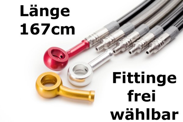 Bremsleitung Stahlflex Stahlflexleitung TRW Varioflex Bremse / Kupplung 167cm mit Teilegutachten