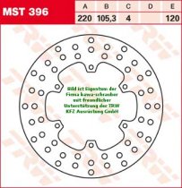 120/105,3/220 MST396 Bremsscheibe von TRW mit ABE