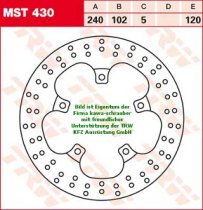 120/102/240 MST430 Bremsscheibe von TRW mit ABE