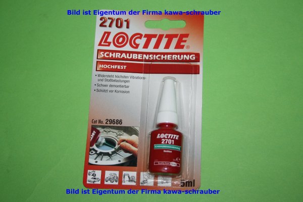 Loctite 2701 Schraubensicherung hochfest 5ml (Grundpreis 2130,-€/1l)