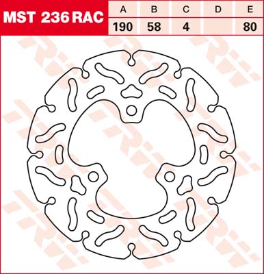80/58/190 MST236RAC Bremsscheibe von TRW mit ABE