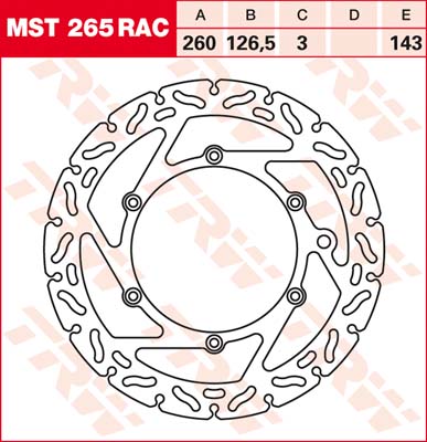 143/126,5/260 MST265RAC Bremsscheibe von TRW mit ABE