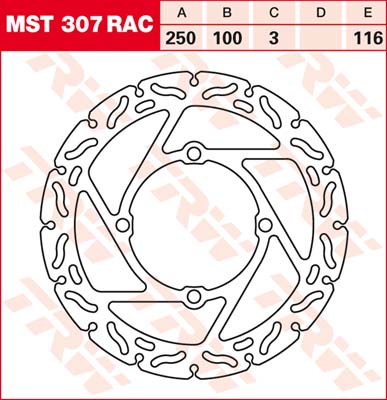 116/100/250 MST307RAC Bremsscheibe von TRW mit ABE