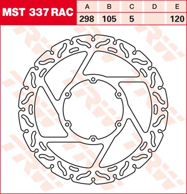 120/105/298 MST337RAC Bremsscheibe von TRW mit ABE