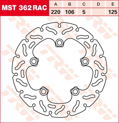 125/106/220 MST362RAC Bremsscheibe von TRW mit ABE
