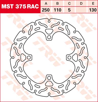 130/110/250 MST375RAC Bremsscheibe von TRW mit ABE