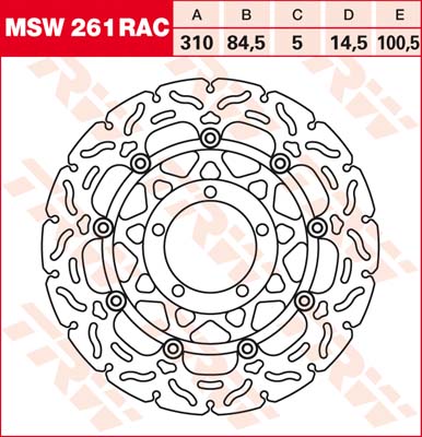 100,5/84,5/310 MSW261RAC Bremsscheibe von TRW mit ABE