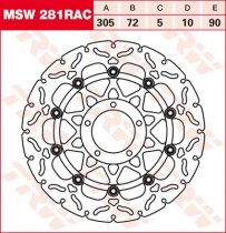 90/72/305 MSW281RAC Bremsscheibe von TRW mit ABE