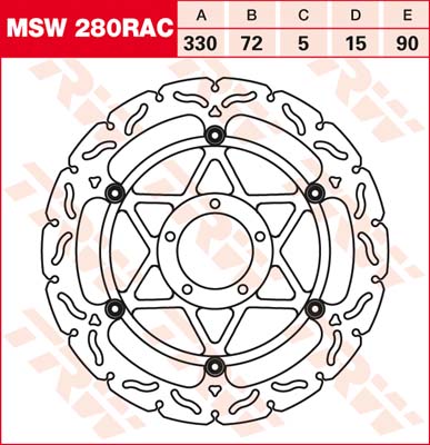 Bremsscheibe vorne von TRW mit ABE für Ducati 1100 Streetfighter S ab Bj. 2011 mit ABS