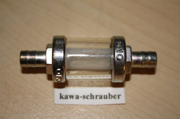 Benzinfilter Metall 8mm transparent aufschraubbar