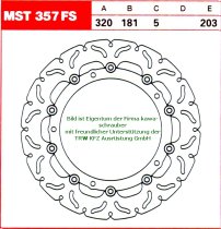 MST357FS Bremsscheibe vorne (schwimmend) von TRW mit ABE für BMW R1200RT / ABS Typ R12T