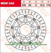 Bremsscheibe vorne von TRW mit ABE für Honda CBR954RR Fireblade Typ SC50 Bj. 2002-2003
