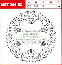 125/110/220 MST266EC Bremsscheibe offroad von TRW mit ABE