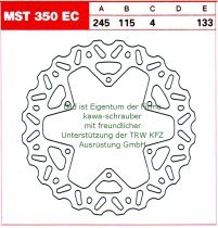 133/115/245 MST350EC Bremsscheibe offroad von TRW mit ABE