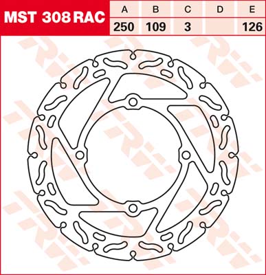 Bremsscheibe vorne von TRW mit ABE für Kawasaki KX125 Bj. 2006-2008