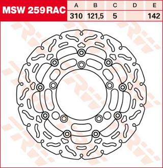 Bremsscheibe vorne von TRW mit ABE für Suzuki GSR750 ab Bj. 2011