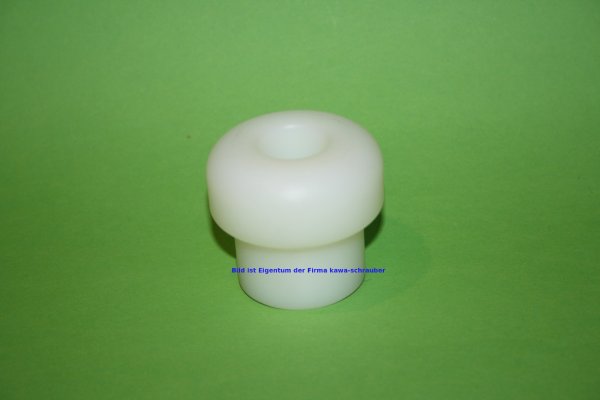 Qualitäts- Sturzpad / Crashpad Polyamid weiß pilzform 55x60mm Buchse innen fixiert