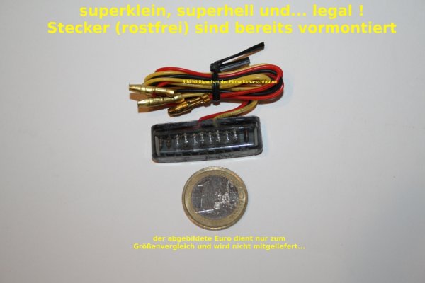 universal LED Mini Rückleuchte Rücklicht rauchgrau getönt mit Bremslicht mit Straßenzulassung !