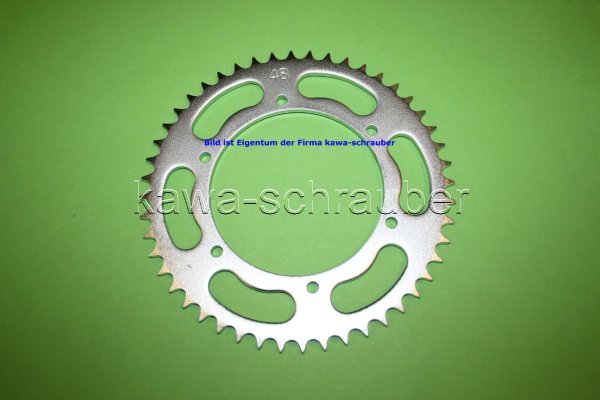 Kettenblatt / Ritzel hinten 125mm Lochkreis 6-Loch Nabe 110mm 428 48 Zähne