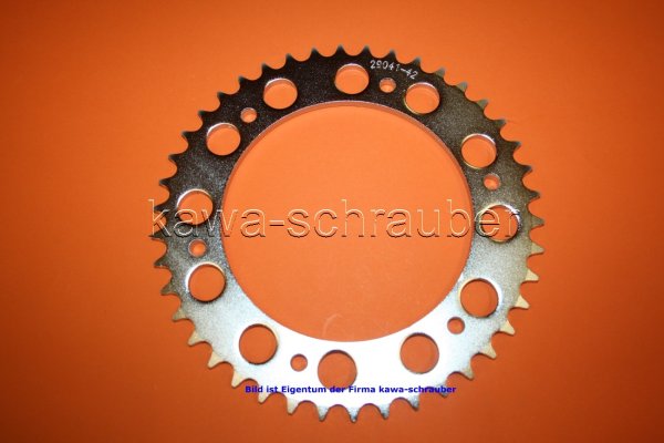 Kettenblatt / Ritzel hinten 168mm Lochkreis 6-Loch Nabe 140mm 525 42 Zähne