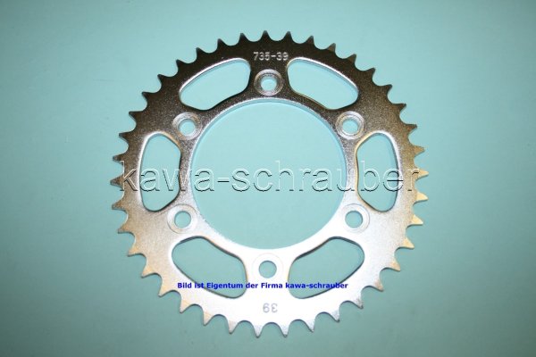 Kettenblatt / Ritzel hinten 124mm Lochkreis 6-Loch Nabe 100mm 520 39 Zähne