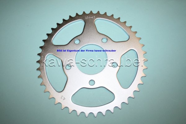 Kettenblatt / Ritzel hinten 96mm Lochkreis 5-Loch Nabe 64mm 520 43 Zähne