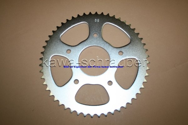 Kettenblatt / Ritzel hinten 108mm Lochkreis 6-Loch Nabe 62mm 420 52 Zähne